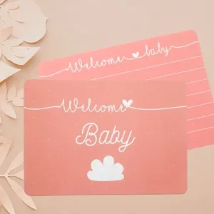 CARTE FÉLICITATIONS NAISSANCE WELCOME BABY – CORAIL