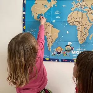 carte pliable monde enfant poster mini mondes