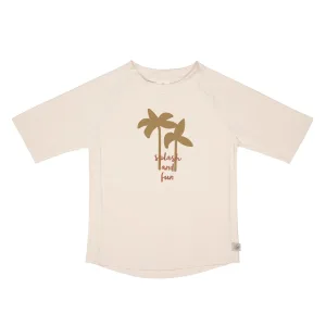 T-shirt anti-UV manches courtes enfants - Palmiers écru olive