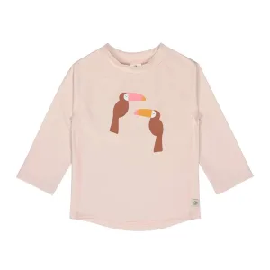 T-shirt anti-UV manches longues enfants - Toucan rose poudré