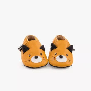 CHAUSSONS CUIR CHAT LES MOUSTACHES 12/18mois Moulin Roty